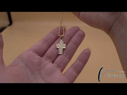 14ct Gold Russian Orthodox Patterned Cross Pendant - 27mm - FJewellery