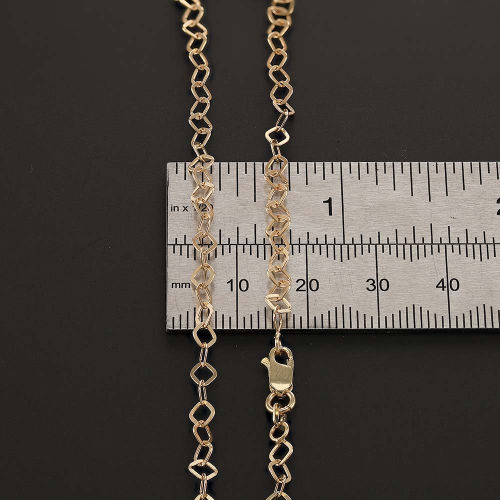 14ct Gold Trace Chain - 3.7mm - 26 Inches - FJewellery