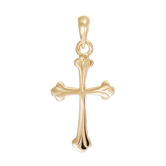 14ct Gold Traditional Ornamental Cross Pendant - 28mm - FJewellery