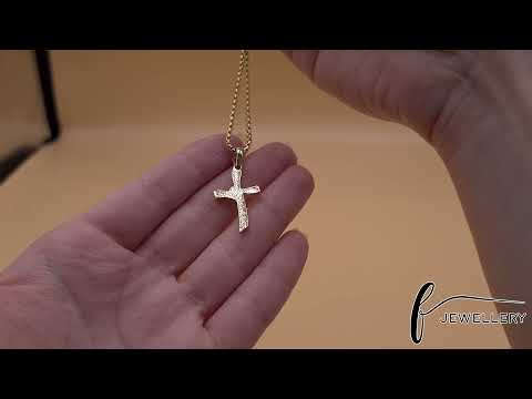 14ct Gold Unique Twisted Cross Pendant - 32mm - FJewellery