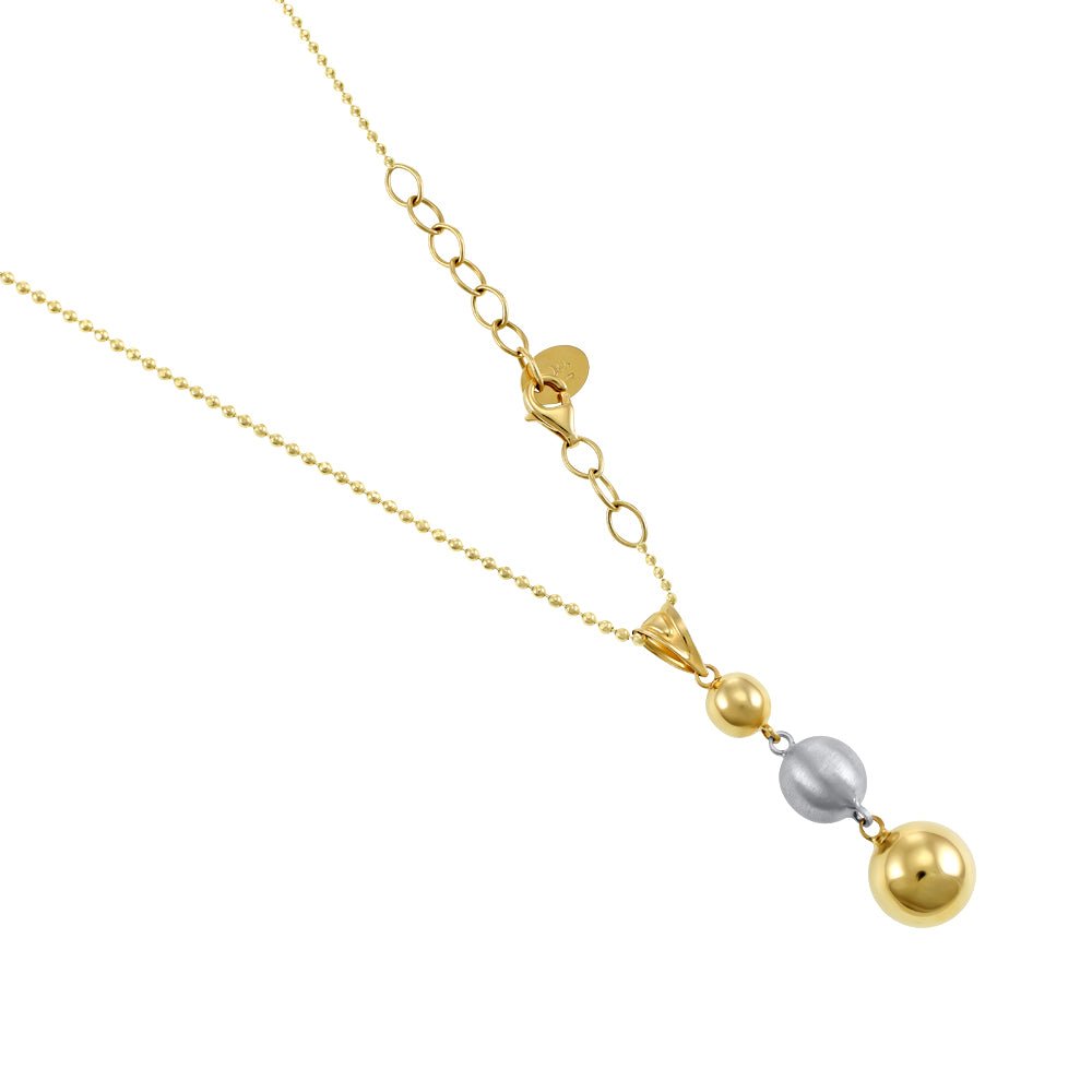 14ct Multi colour Gold Ball Necklace 2021728 - FJewellery