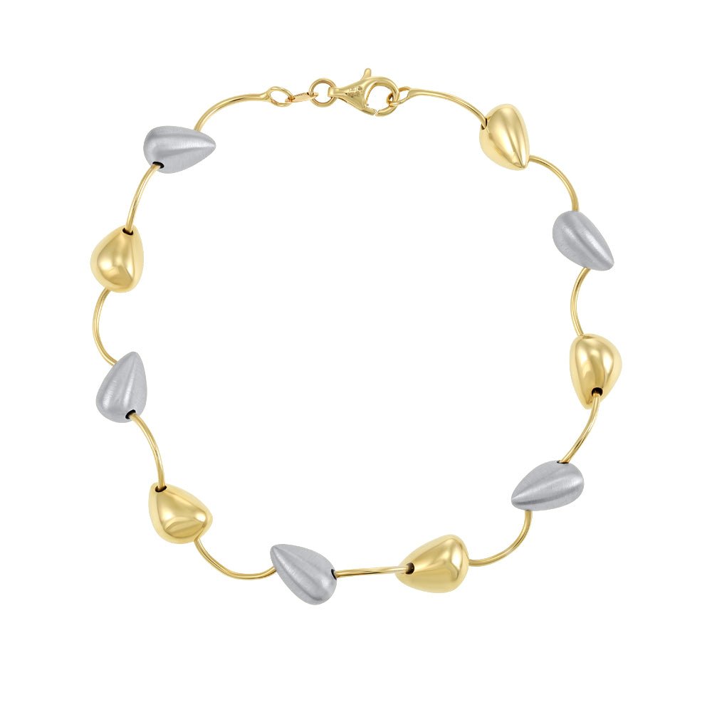 14ct Multi colour Gold D Shape Bracelet 8" 2022075 - FJewellery