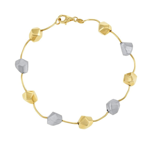14ct Multi colour Gold Geometrical Bracelet 7" 2022103 - FJewellery