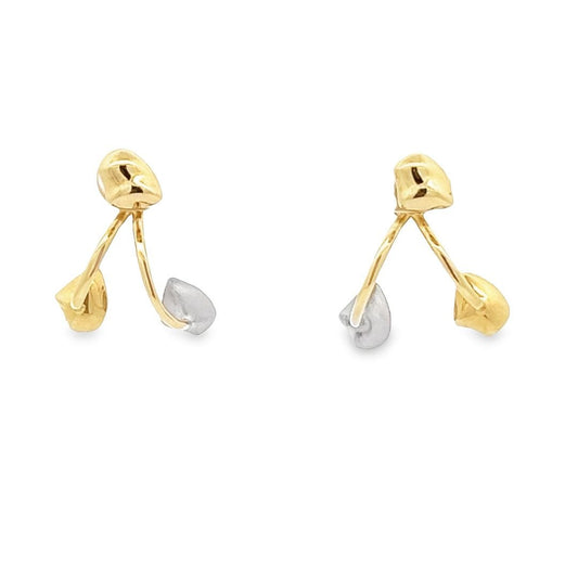 14ct Multi colour Gold Plain Earrings 2021366 - FJewellery