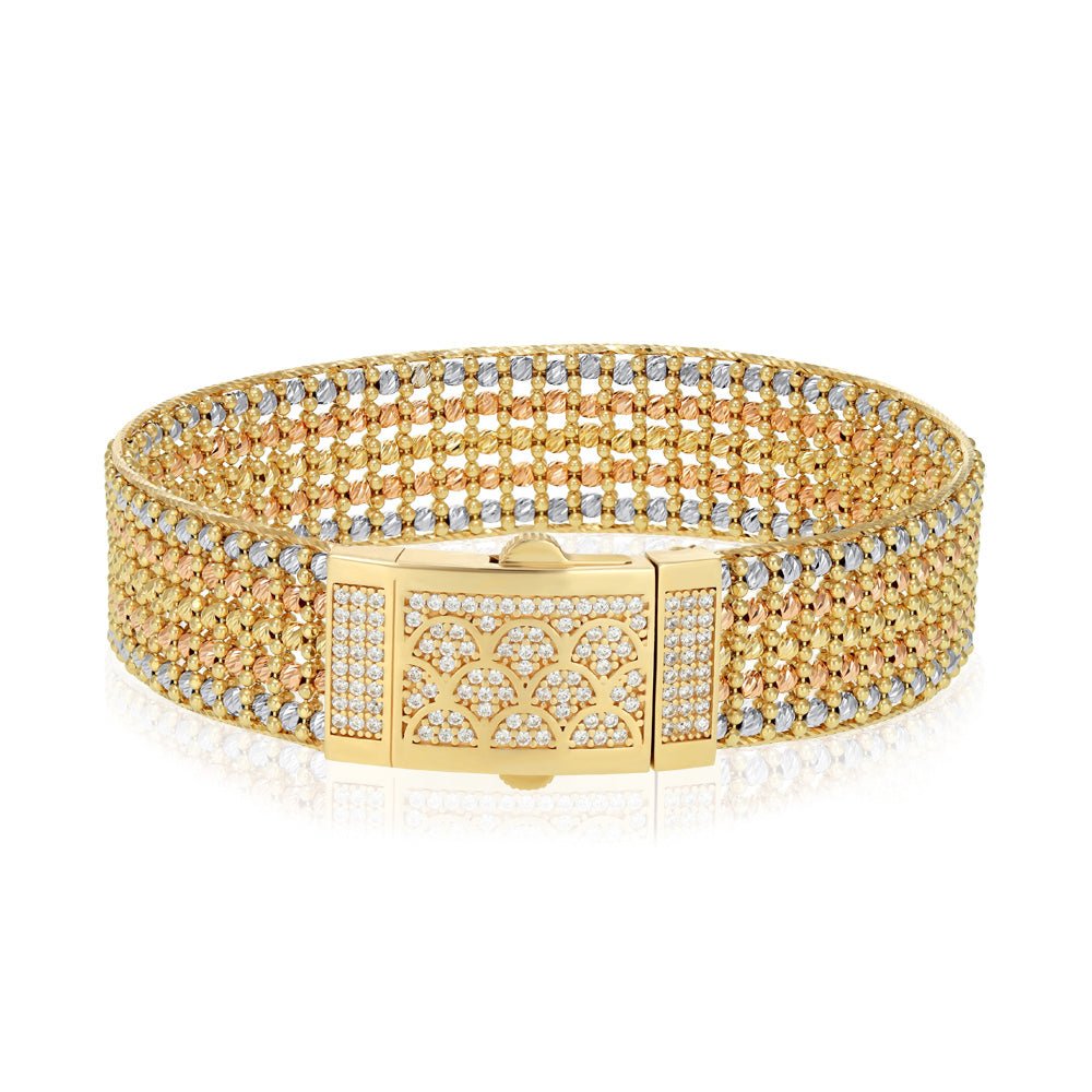 14ct Multicolour Gold Beads Bracelet - FJewellery