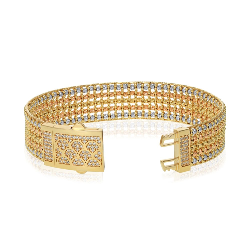 14ct Multicolour Gold Beads Bracelet - FJewellery