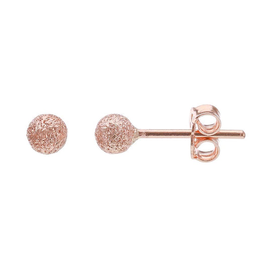 14ct Rose Gold 4mm Ball Stud Earrings - FJewellery