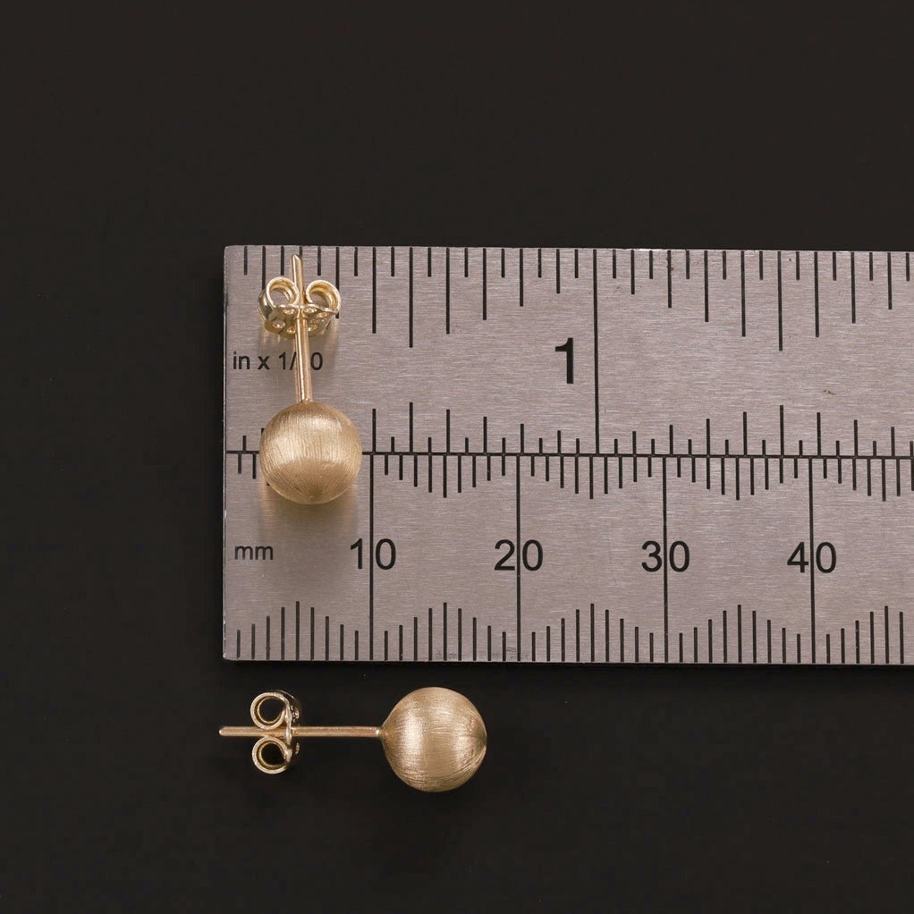 14ct Rose Gold 7mm Ball Stud Earrings - FJewellery