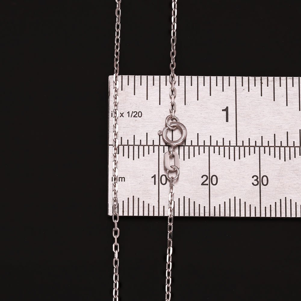 14ct White Gold Diamond Cut Belcher Chain -1.1mm - FJewellery