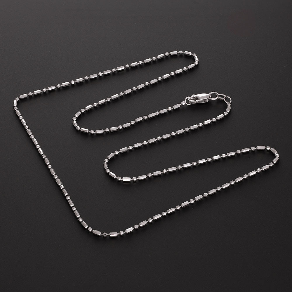 14ct White Gold Fancy Chain -1.5mm -18" - FJewellery