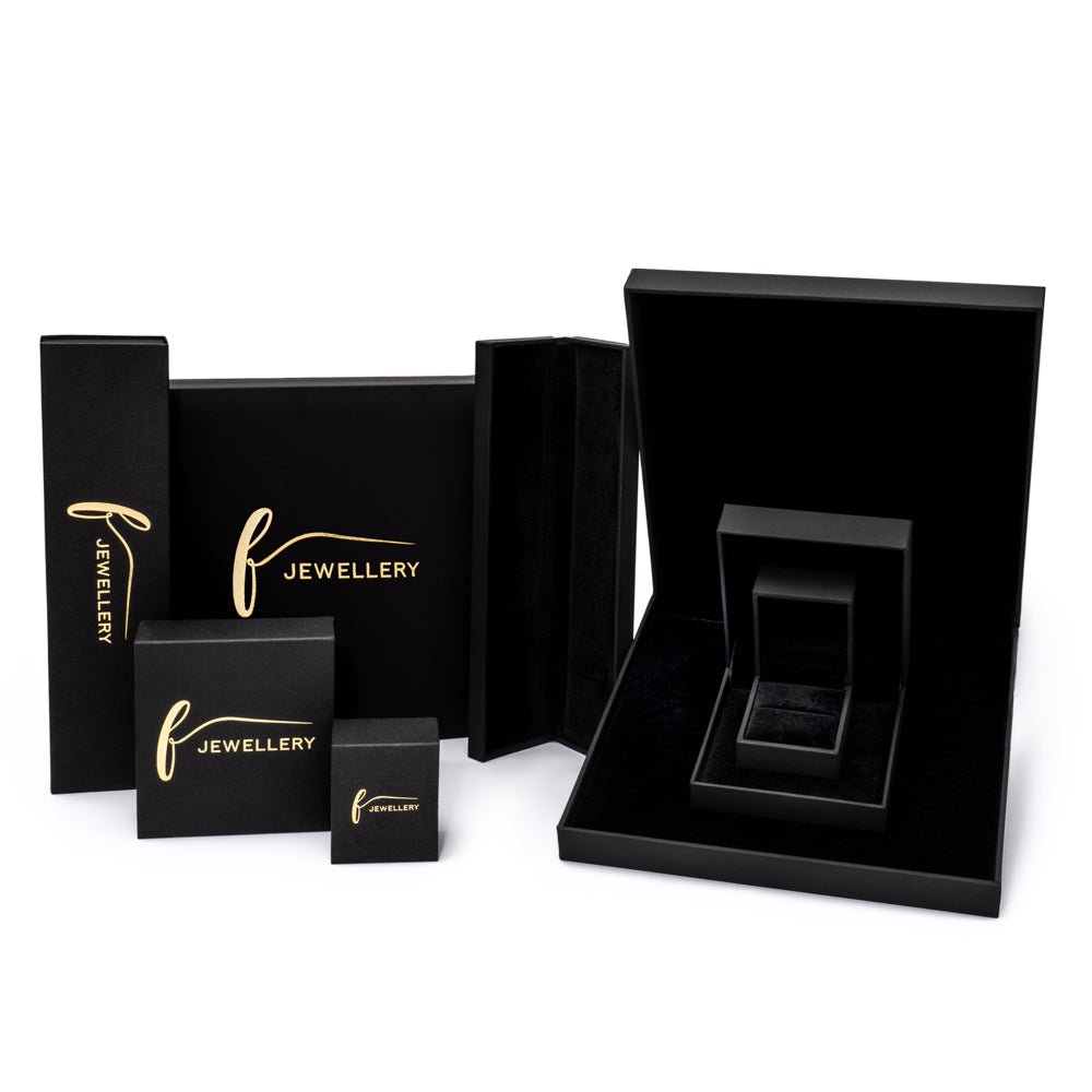 14ct White Gold Fancy Cubic Zirconia Set Stud Earrings - FJewellery