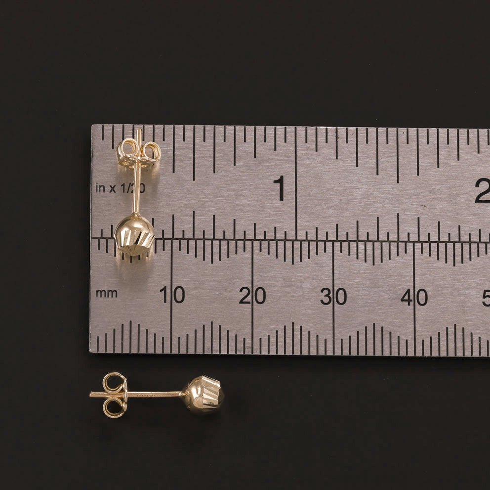14ct Yellow Gold 5mm Ball Stud Earrings - FJewellery
