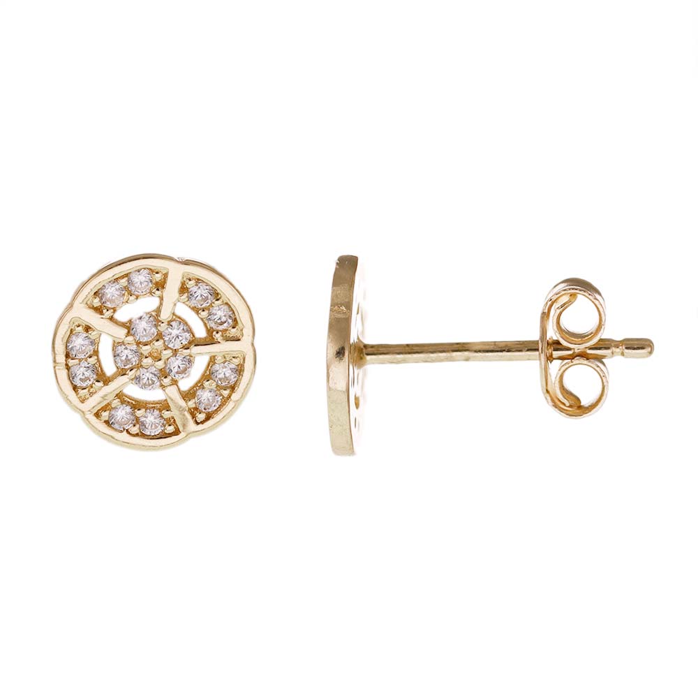 14ct Yellow Gold 8mm Round Stud Earrings - FJewellery