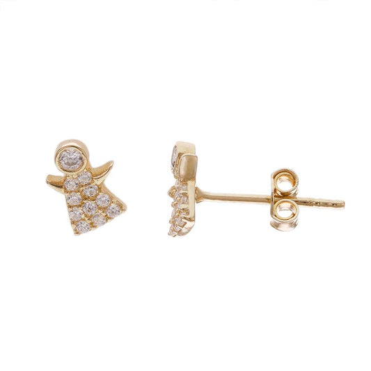 14ct Yellow Gold Angel Stud Earrings - FJewellery