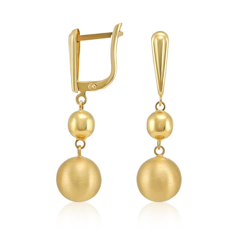 14ct Yellow Gold Ball Earrings 2021339 - FJewellery