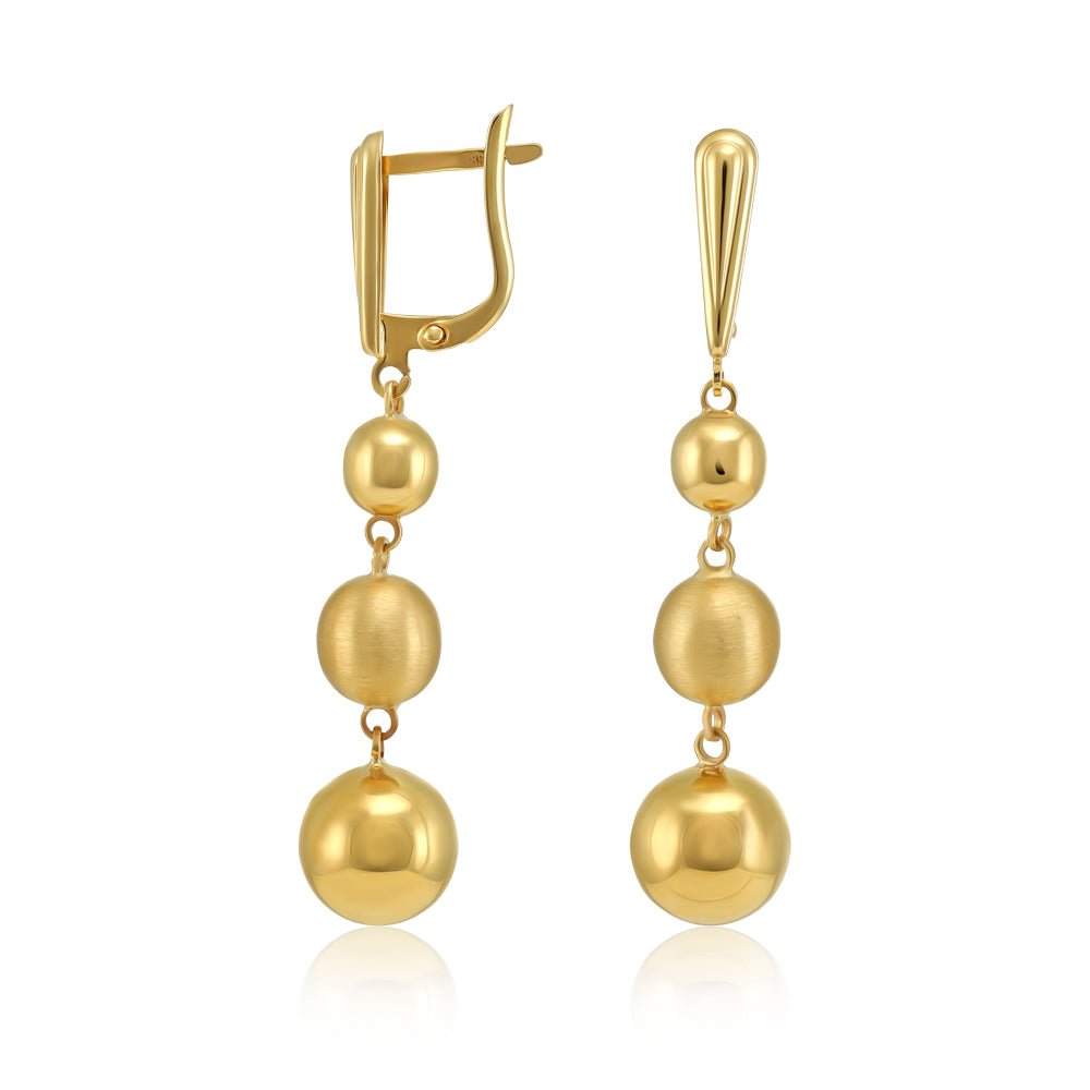 14ct Yellow Gold Ball Earrings 2021340 - FJewellery