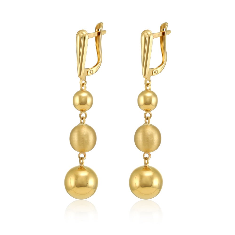 14ct Yellow Gold Ball Earrings 2021340 - FJewellery
