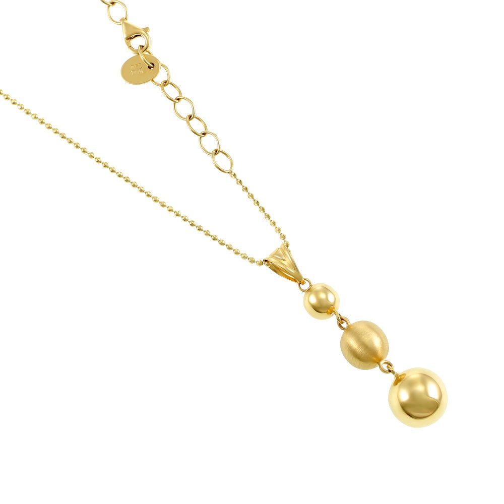 14ct Yellow Gold Ball Necklace 2021712 - FJewellery