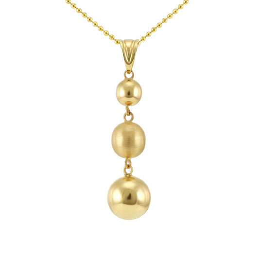 14ct Yellow Gold Ball Necklace 2021712 - FJewellery
