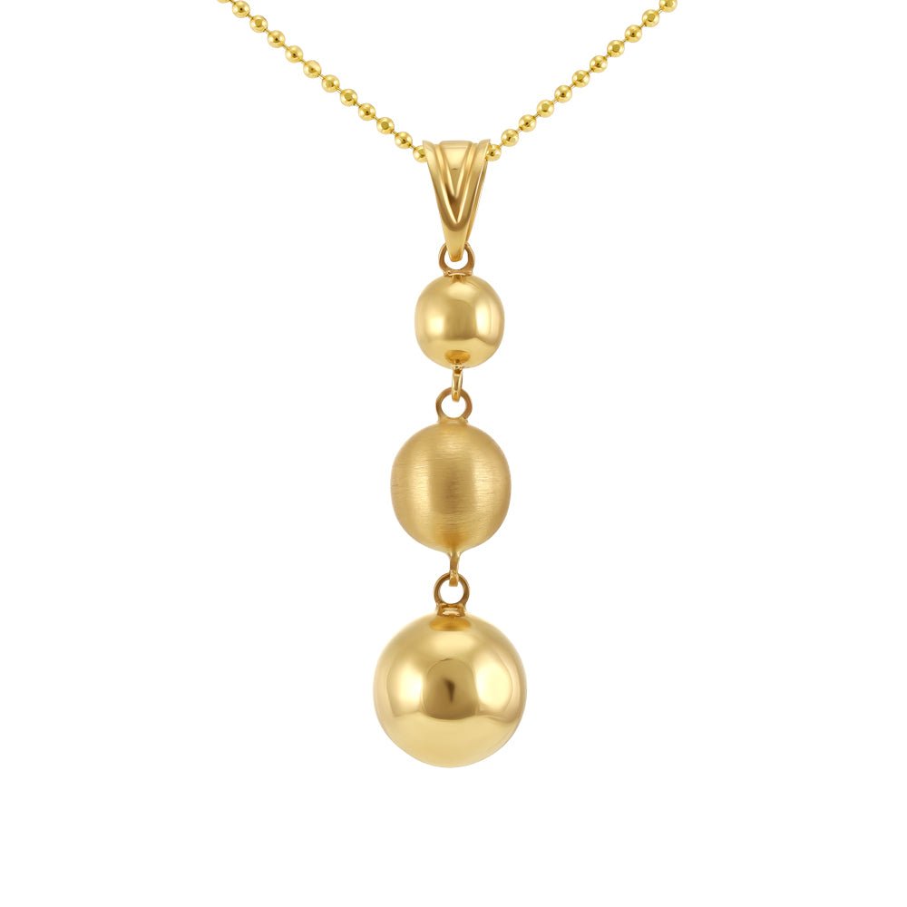 14ct Yellow Gold Ball Necklace 2021717 - FJewellery