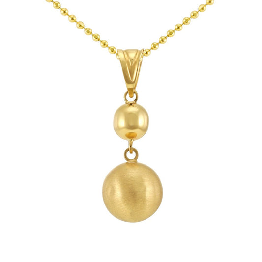 14ct Yellow Gold Ball Necklace 2021720 - FJewellery