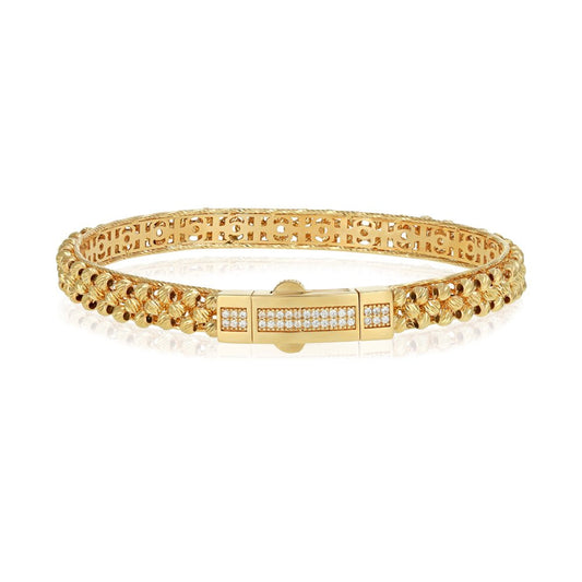 14ct Yellow Gold classic beads bangle 02022241 - FJewellery