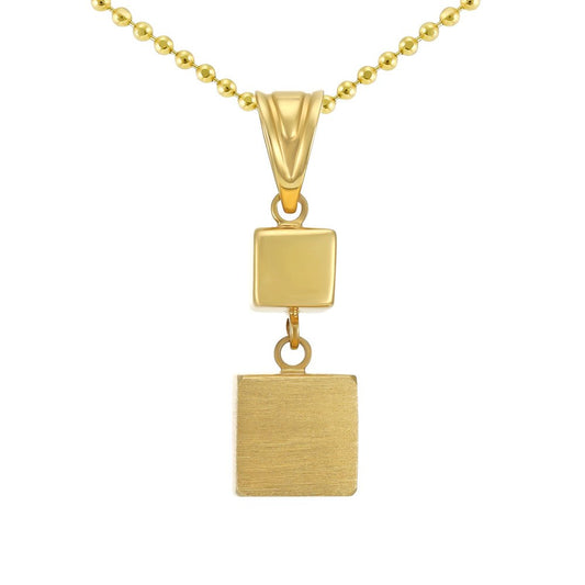 14ct Yellow Gold Cube Necklace 2021725 - FJewellery