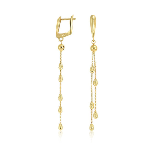 14ct Yellow gold Drop earrings 02021332 - FJewellery