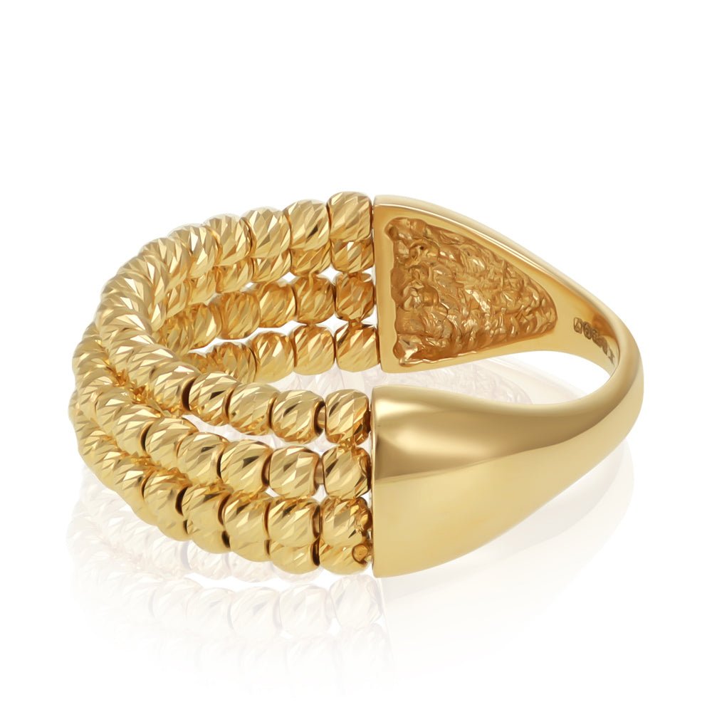 14ct Yellow Gold fancy beads ring 2021492 - FJewellery