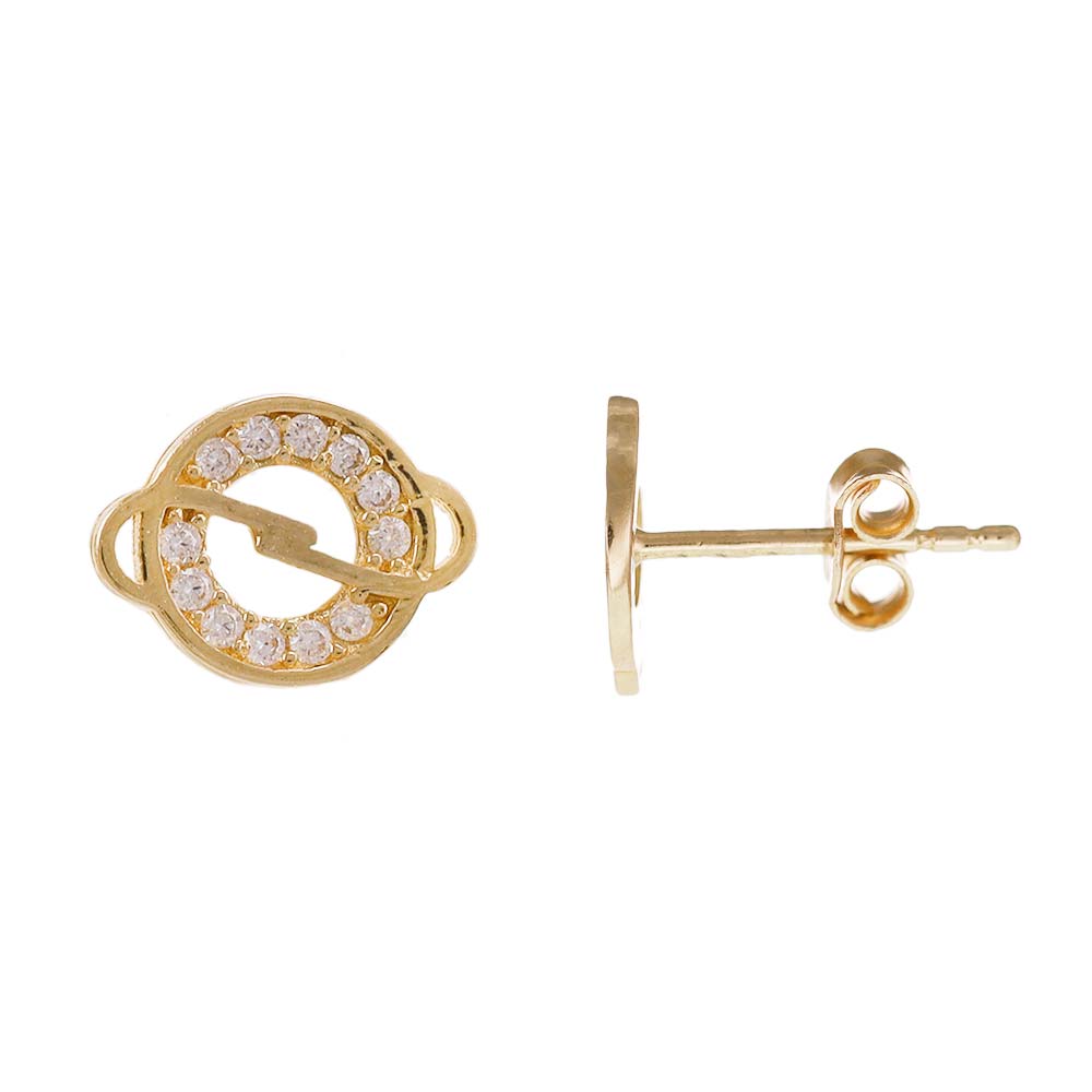 14ct Yellow Gold Fancy Round Shaped Stud Earrings - FJewellery