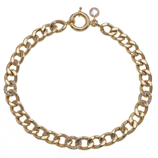 14ct Yellow Gold Gate Style Bracelet - 7mm - FJewellery