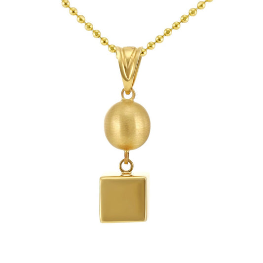 14ct Yellow Gold Geometrical Necklace 2021721 - FJewellery