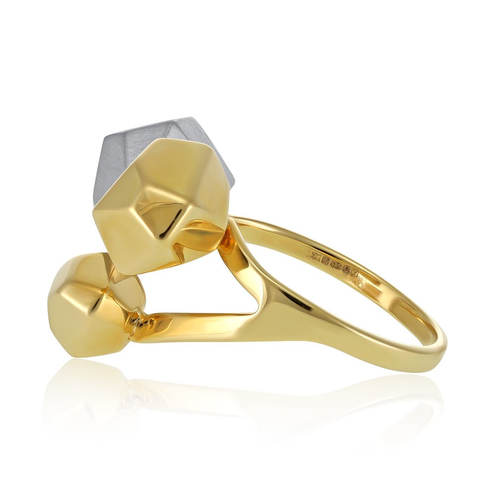 14ct Yellow Gold Geometrical Ring 2021487 - FJewellery