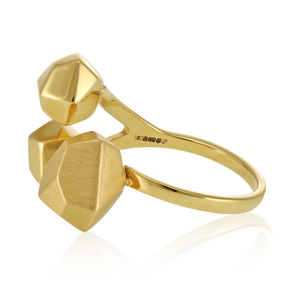 14ct Yellow Gold Geometrical Ring 2021488 - FJewellery