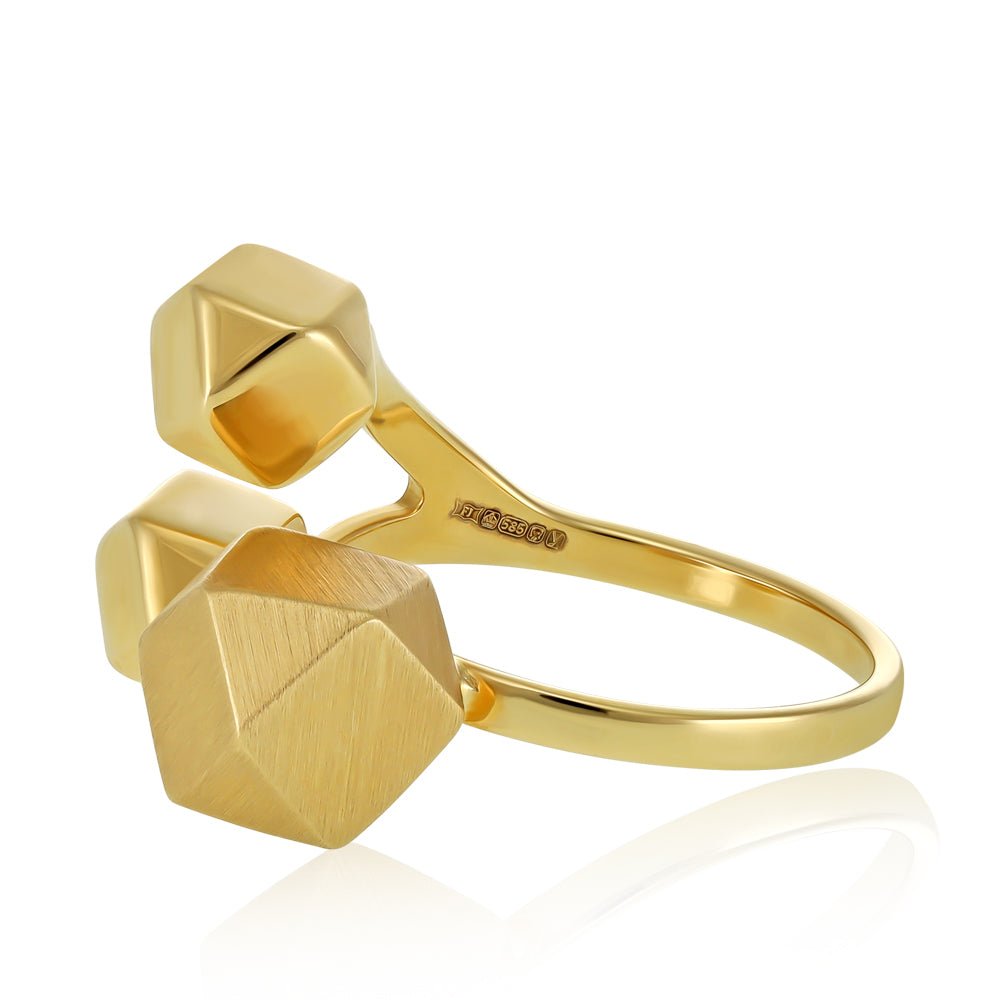 14ct Yellow Gold Geometrical Ring 2021489 - FJewellery