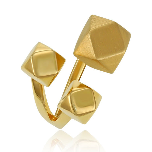 14ct Yellow Gold Geometrical Ring 2021489 - FJewellery