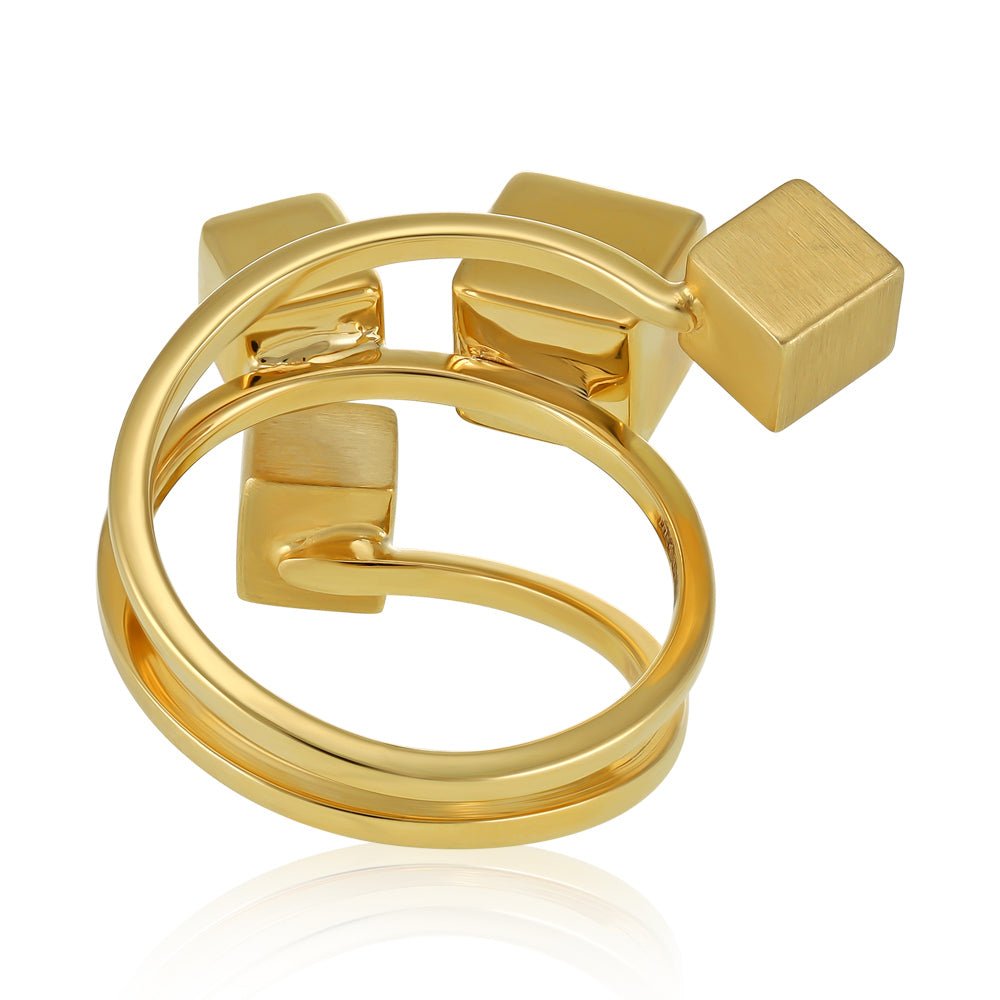 14ct Yellow Gold Geometrical Ring 2021510 - FJewellery