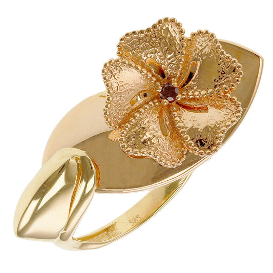 14ct Yellow Gold Lovely Flower Ring - 14mm - FJewellery
