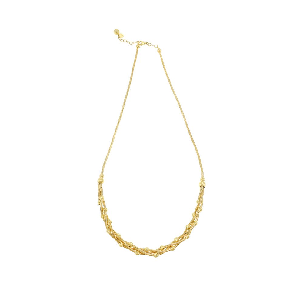 14ct Yellow Gold Necklace and Engraved Beads 2021740 - FJewellery