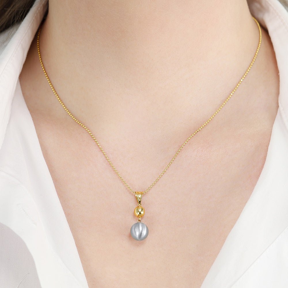 14ct Yellow Gold pearl necklace - FJewellery
