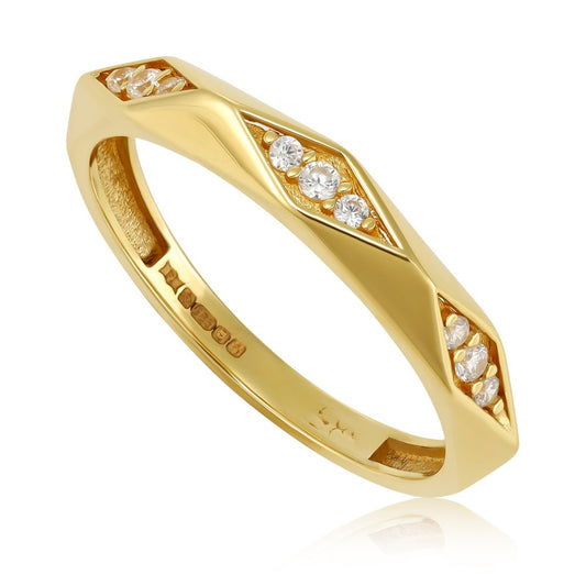 14ct Yellow Gold Ring and Cubic Zirconia Stones 2005063 - FJewellery