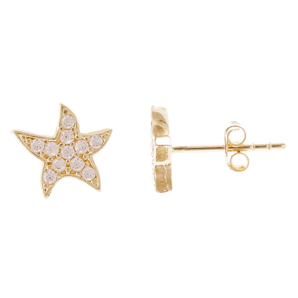 14ct Yellow Gold Starfish Stud Earrings - FJewellery