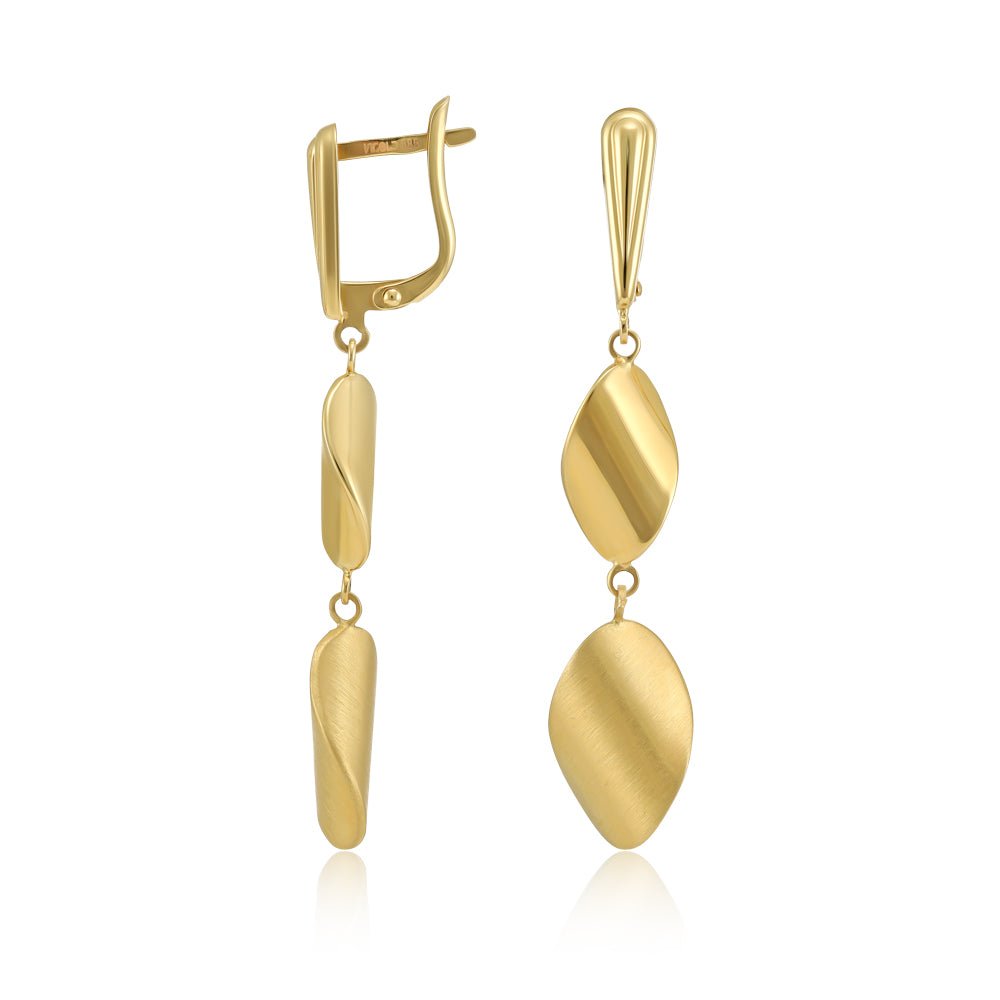 14ct Yellow Gold Twisted Earrings 2021347 - FJewellery
