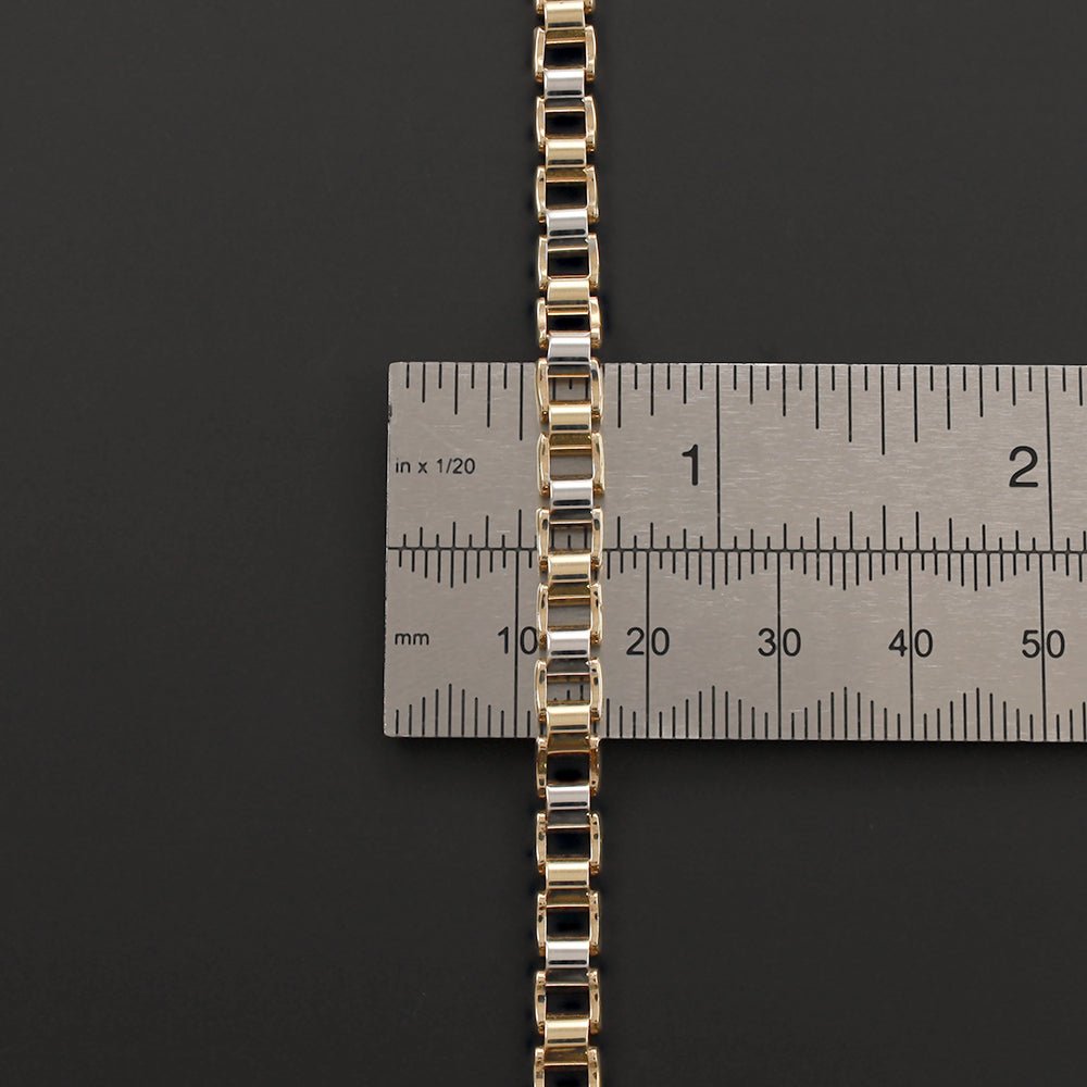 14ct Y/W Gold Fancy Bracelet - 5mm - FJewellery