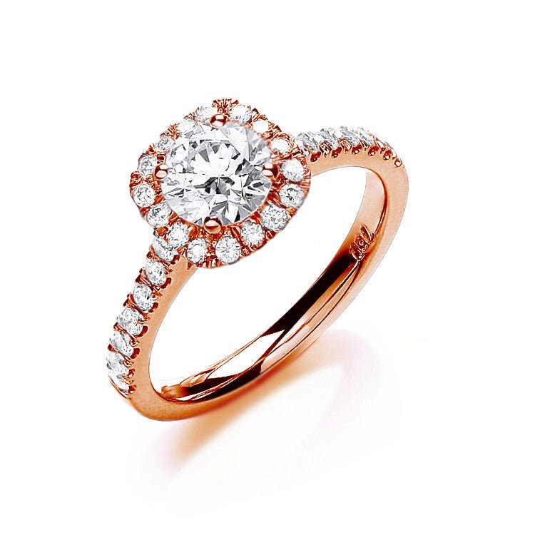 18ct Rose Gold 1.00ct Diamond Engagement Ring - FJewellery