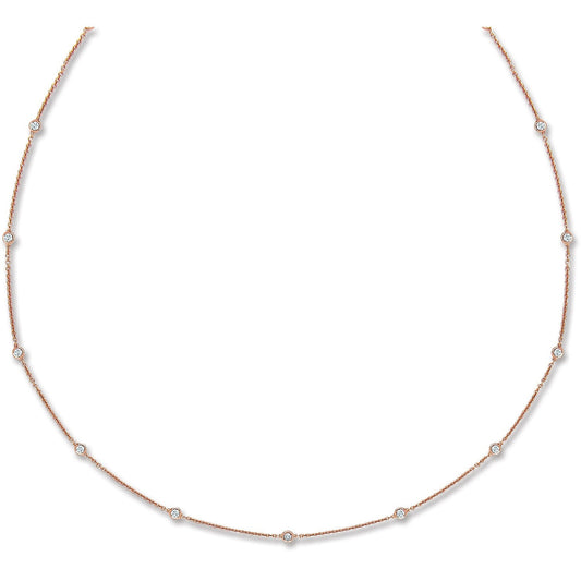 18ct Rose Gold and 0.50ct diamond Chain - FJewellery