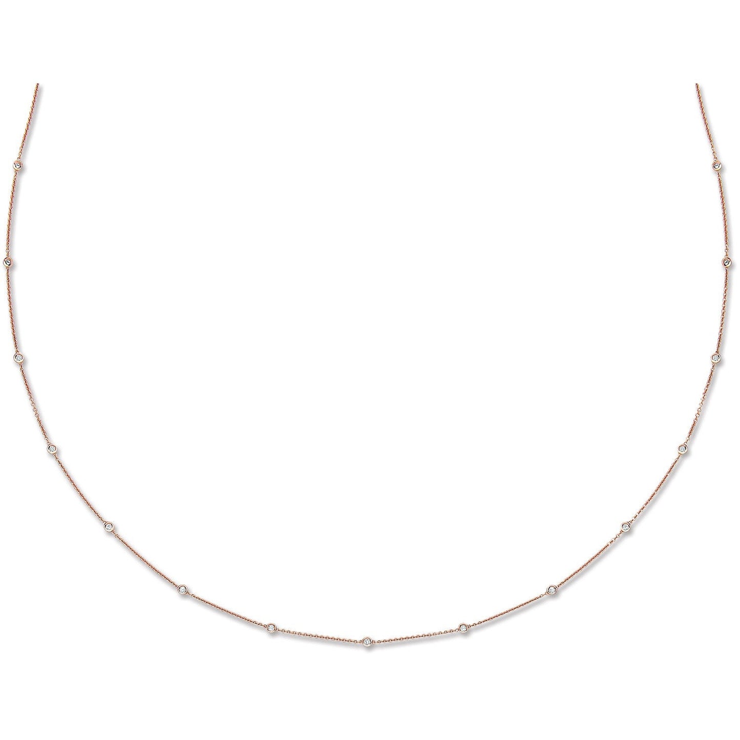 18ct Rose Gold and 1.00ct Diamond Chain - FJewellery