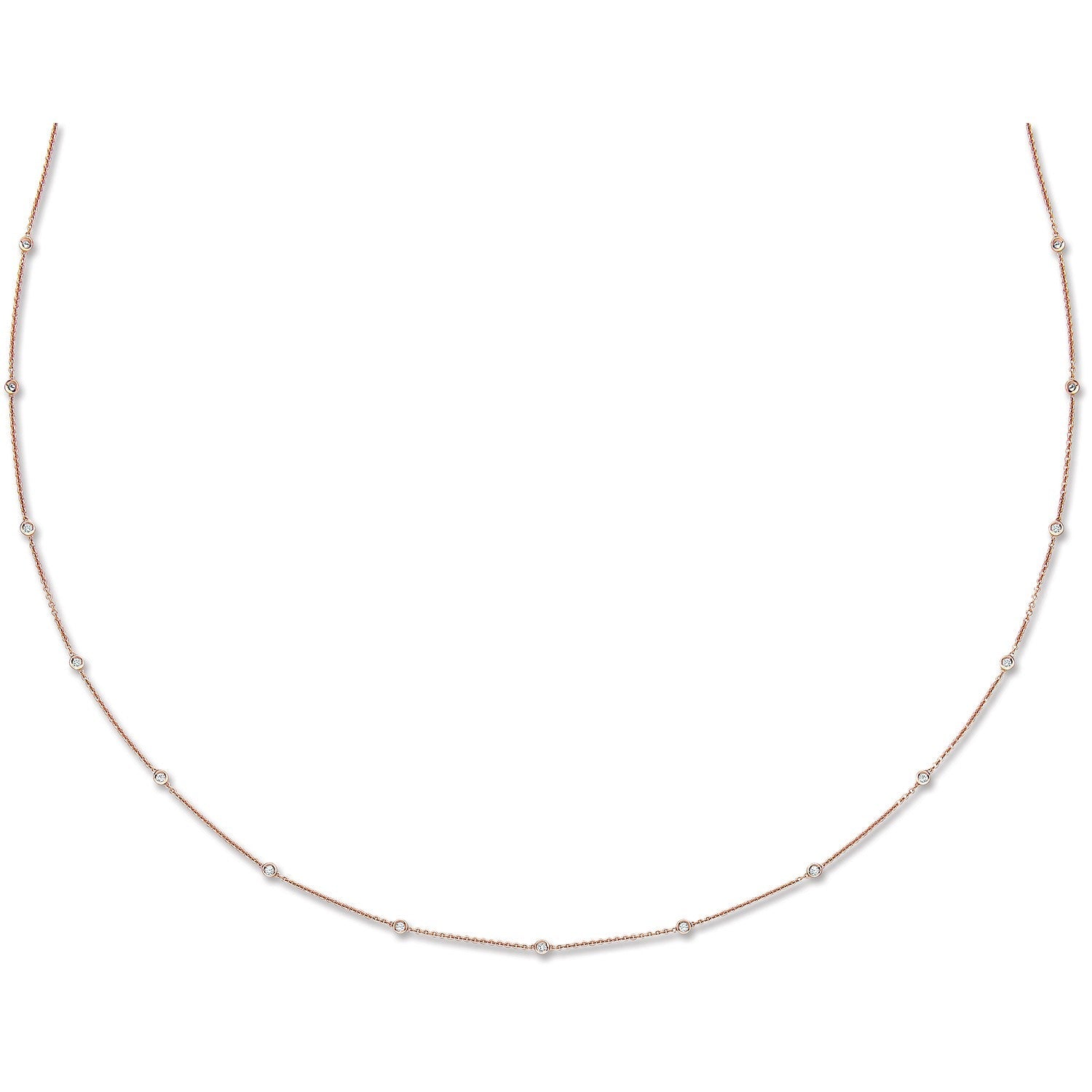 18ct Rose Gold and 1.00ct Diamond Chain - FJewellery