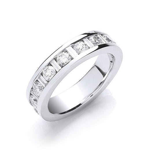 18ct W Gold 2ct Baguette Diamonds Full Eternity Ring - FJewellery