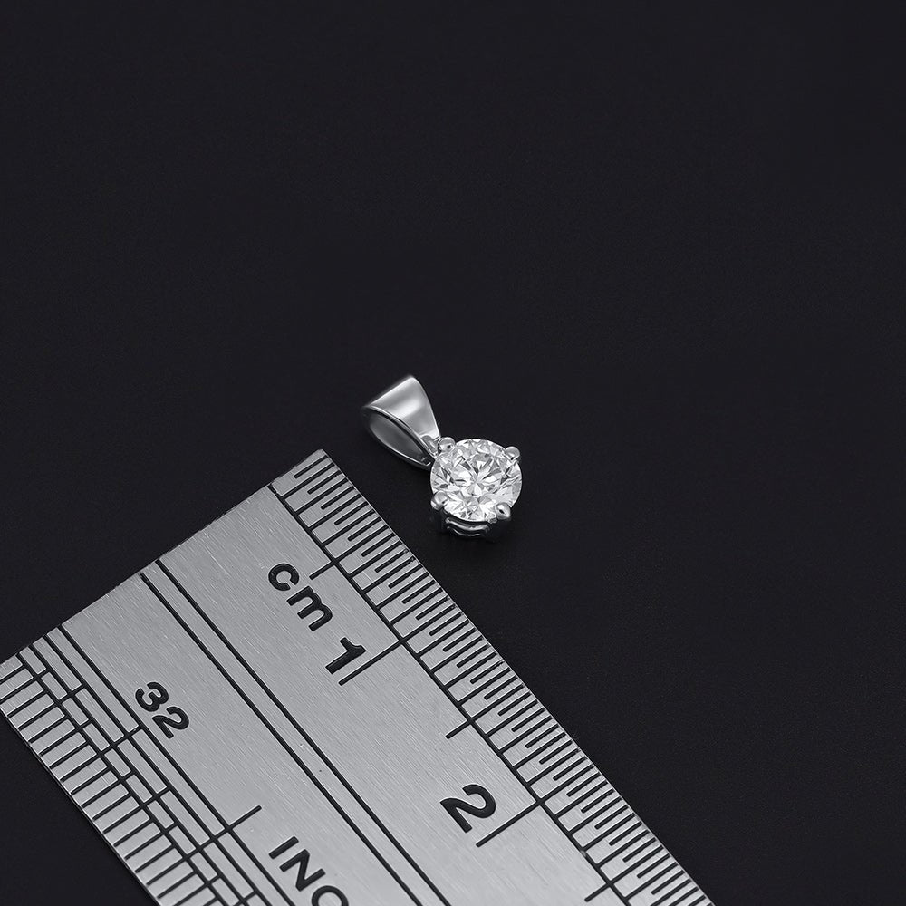 18ct White Gold 0.25ct Claw Set Diamond Pendant - FJewellery